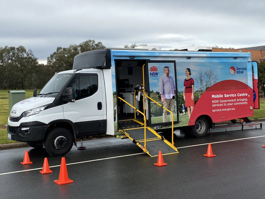 Service NSW has moved its mobile border crossing permit assistance to The Cube in Wodonga