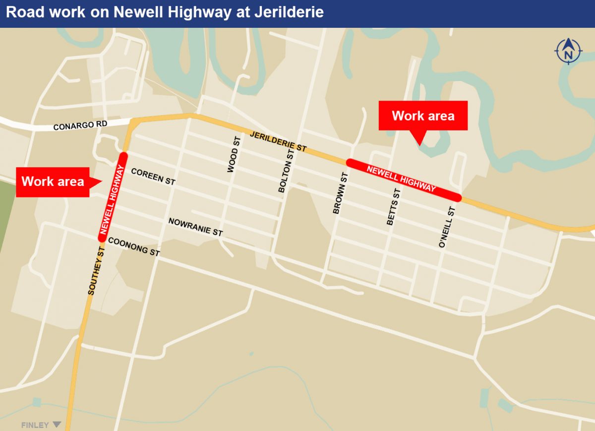 Jerilderie Map - Newell Highway Upgrade 10.02.2021