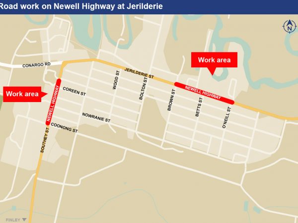 Jerilderie Map - Newell Highway Upgrade 10.02.2021