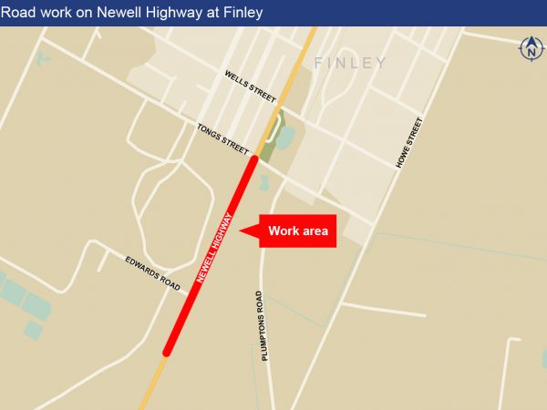 Road work on 2021.03.17 Newell Hwy at Finley